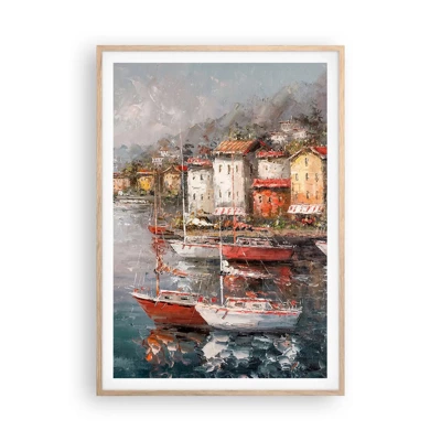 Poster in light oak frame - Romantic Marina - 70x100 cm