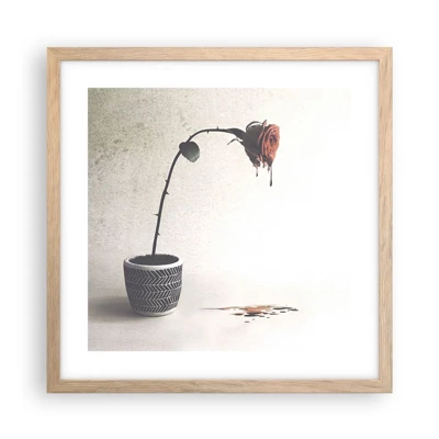 Poster in light oak frame - Rosa Dolorosa - 40x40 cm