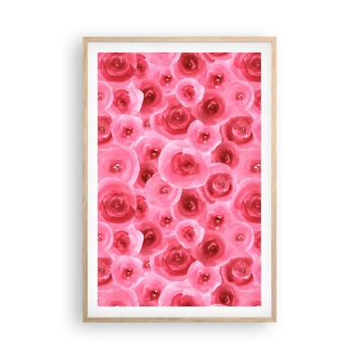 Poster in light oak frame - Roses at the Bottom and at the Top - 61x91 cm