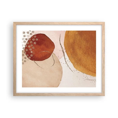 Poster in light oak frame - Roundness and Movement - 50x40 cm