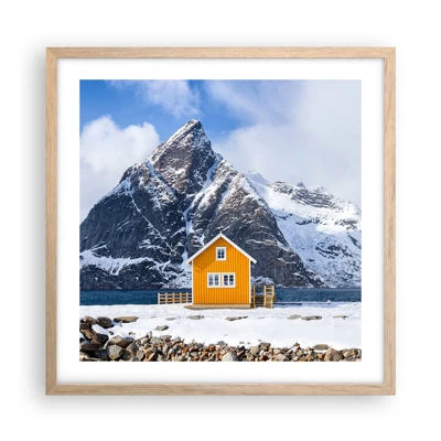 Poster in light oak frame - Scandinavian Holiday - 50x50 cm