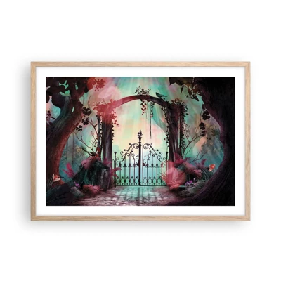 Poster in light oak frame - Secret Garden - 70x50 cm