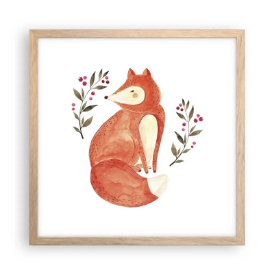 Poster in light oak frame - Small Ginger - 40x40 cm