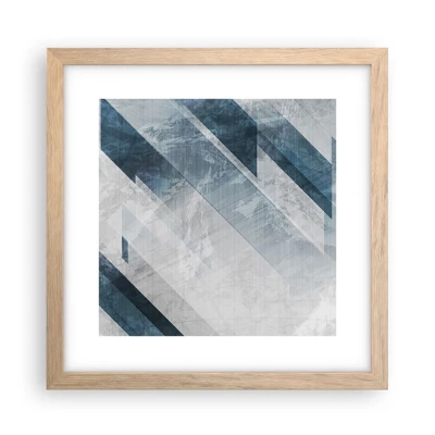 Poster in light oak frame - Spacial Composition - Movement of Greys - 30x30 cm