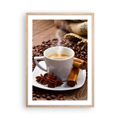 Poster in light oak frame - Spicy Flavour and Aroma - 50x70 cm