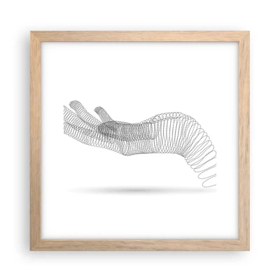 Poster in light oak frame - Springy Palm - 30x30 cm