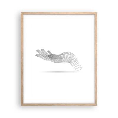 Poster in light oak frame - Springy Palm - 40x50 cm