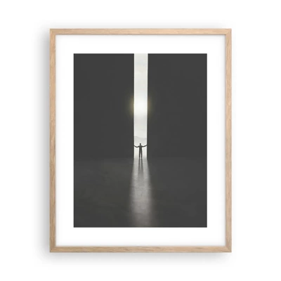 Poster in light oak frame - Step to Bright Future - 40x50 cm