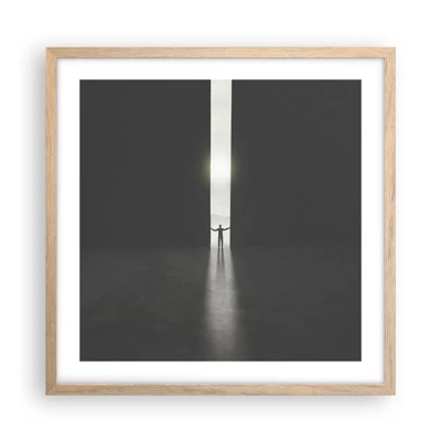 Poster in light oak frame - Step to Bright Future - 50x50 cm