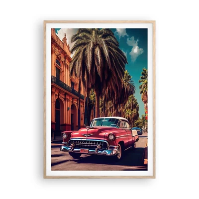 Poster in light oak frame - Still in Havana - 70x100 cm