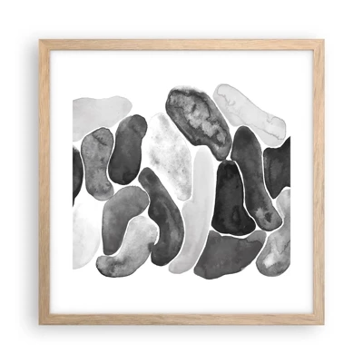 Poster in light oak frame - Stone Abstract - 40x40 cm