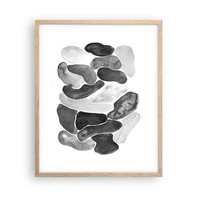 Poster in light oak frame - Stone Abstract - 40x50 cm