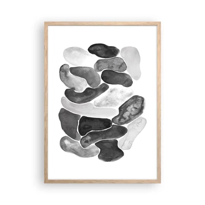 Poster in light oak frame - Stone Abstract - 50x70 cm