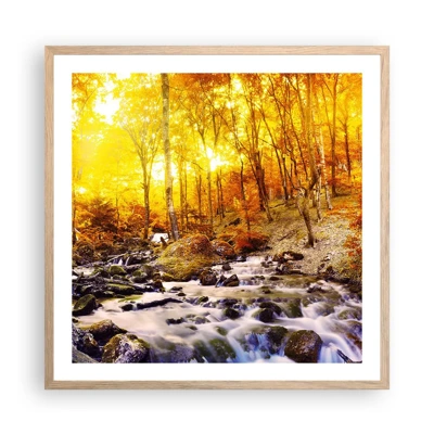 Poster in light oak frame - Stones Set in Gold and Platinum - 60x60 cm