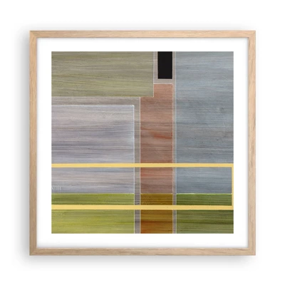 Poster in light oak frame - Straight and Calm - 50x50 cm