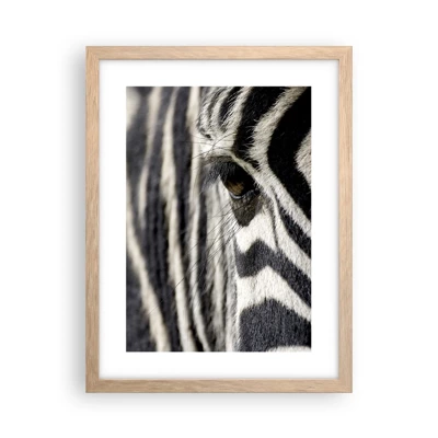 Poster in light oak frame - Striped Portrait - 30x40 cm