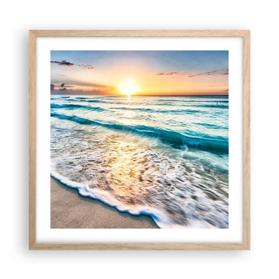 Poster in light oak frame - Sunset View - 50x50 cm