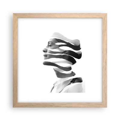 Poster in light oak frame - Surrealistic Portrait - 30x30 cm