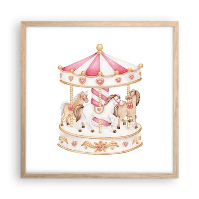 Poster in light oak frame - Sweet World of Childhood - 50x50 cm