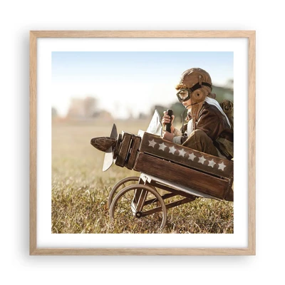 Poster in light oak frame - Take off for a Dream - 50x50 cm