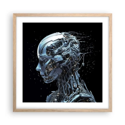 Poster in light oak frame - Technology Is a Woman - 50x50 cm