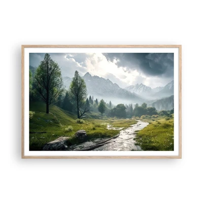 Poster in light oak frame - There And Back - 100x70 cm