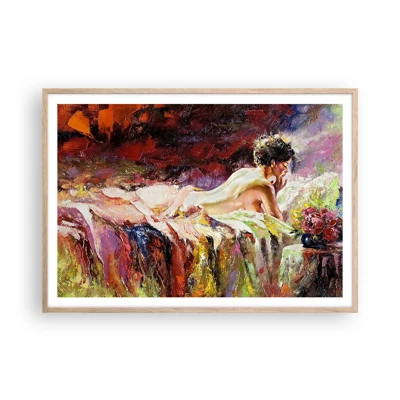Poster in light oak frame - Thoughtful Venus - 100x70 cm