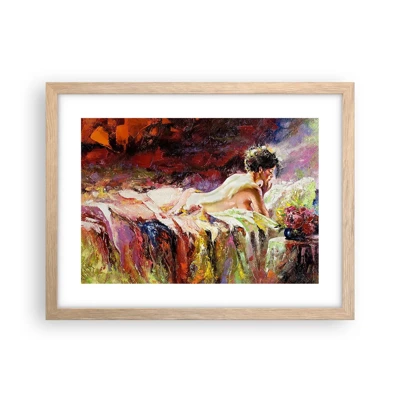 Poster in light oak frame - Thoughtful Venus - 40x30 cm