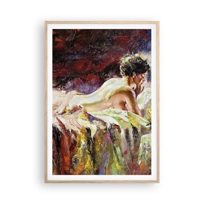 Poster in light oak frame - Thoughtful Venus - 70x100 cm