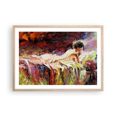 Poster in light oak frame - Thoughtful Venus - 70x50 cm