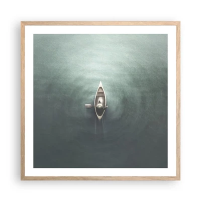 Poster in light oak frame - Through Moon Lake - 60x60 cm