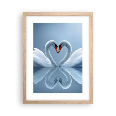 Poster in light oak frame - Time for Love - 30x40 cm