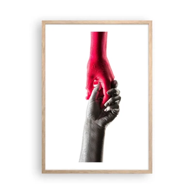 Poster in light oak frame - Together, although Different - 50x70 cm