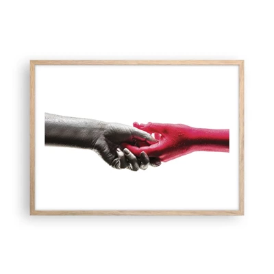 Poster in light oak frame - Together, although Different - 70x50 cm