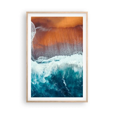 Poster in light oak frame - Touch of the Ocean - 61x91 cm