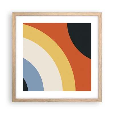 Poster in light oak frame - Towards Each Other - 40x40 cm