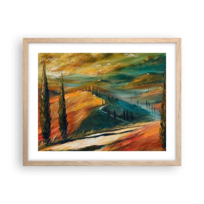 Poster in light oak frame - Tuscan Landscape - 50x40 cm