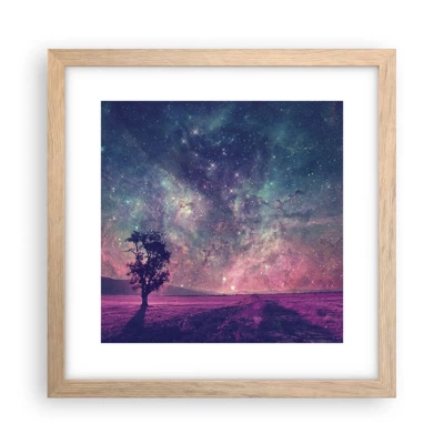 Poster in light oak frame - Under Magical Sky - 30x30 cm