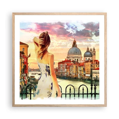 Poster in light oak frame - Venice Adventure - 60x60 cm