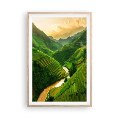 Poster in light oak frame - Vietnamese Valley - 61x91 cm