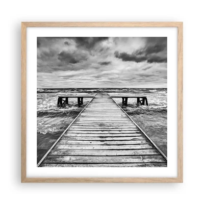 Poster in light oak frame - Waiting for the Wind to Blow away - 50x50 cm