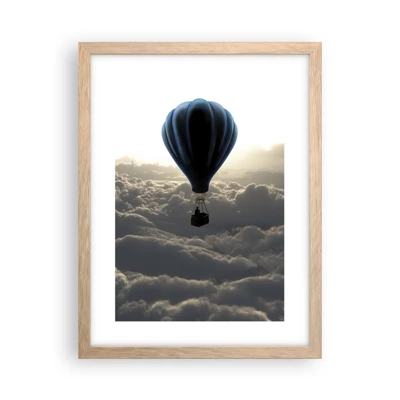 Poster in light oak frame - Wanderer above Clouds - 30x40 cm