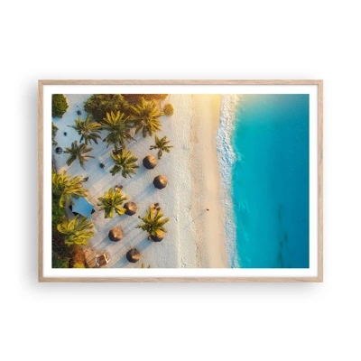 Poster in light oak frame - Welcome to Paradise - 100x70 cm