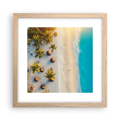 Poster in light oak frame - Welcome to Paradise - 30x30 cm