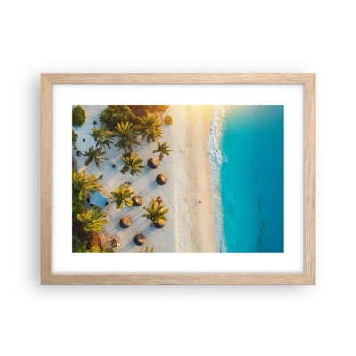 Poster in light oak frame - Welcome to Paradise - 40x30 cm