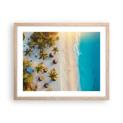 Poster in light oak frame - Welcome to Paradise - 50x40 cm