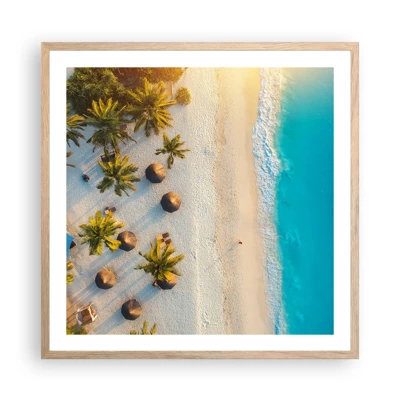 Poster in light oak frame - Welcome to Paradise - 60x60 cm