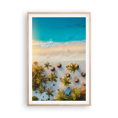 Poster in light oak frame - Welcome to Paradise - 61x91 cm