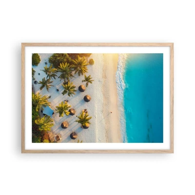 Poster in light oak frame - Welcome to Paradise - 70x50 cm