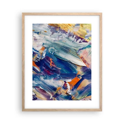 Poster in light oak frame - Whirlwind of Colour - 40x50 cm